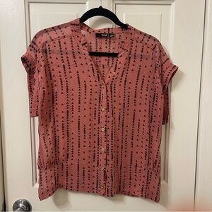 a.n.a Pink Patterned Button-Down Shirt